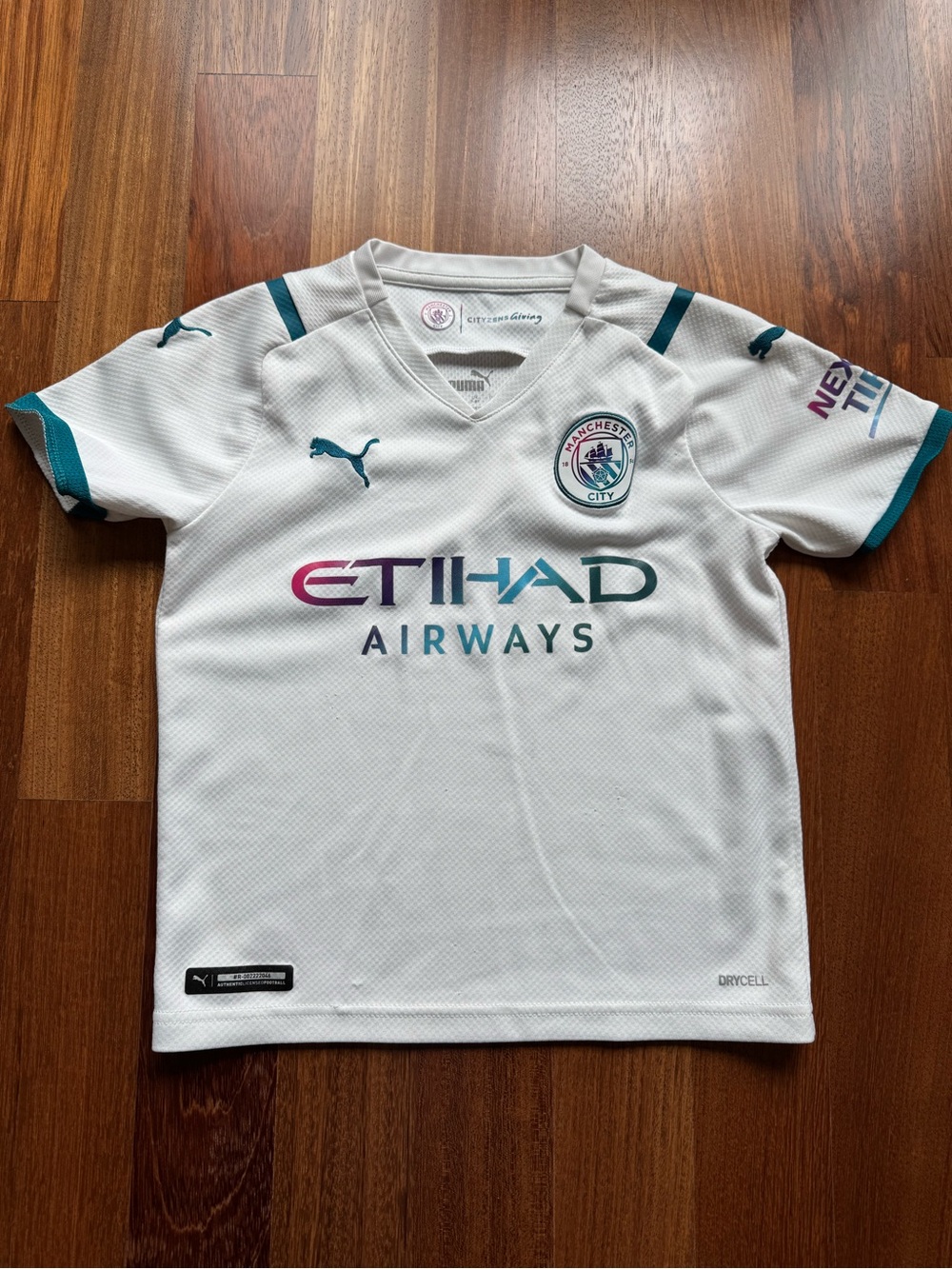 Puma Manchester City Kids' White Away Jersey